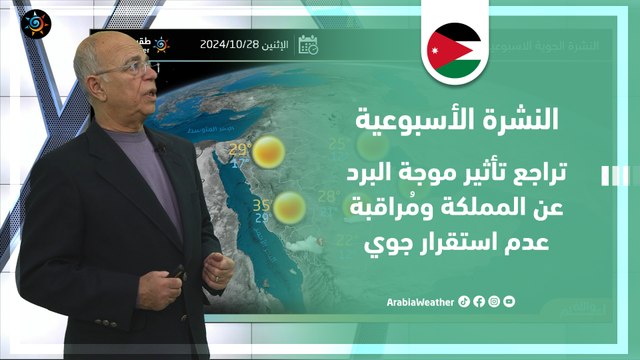 الأردن | تراجع تأثير موجة البرد عن المملكة و مُراقبة عدم استقرار جوي نهاية الأسبوع