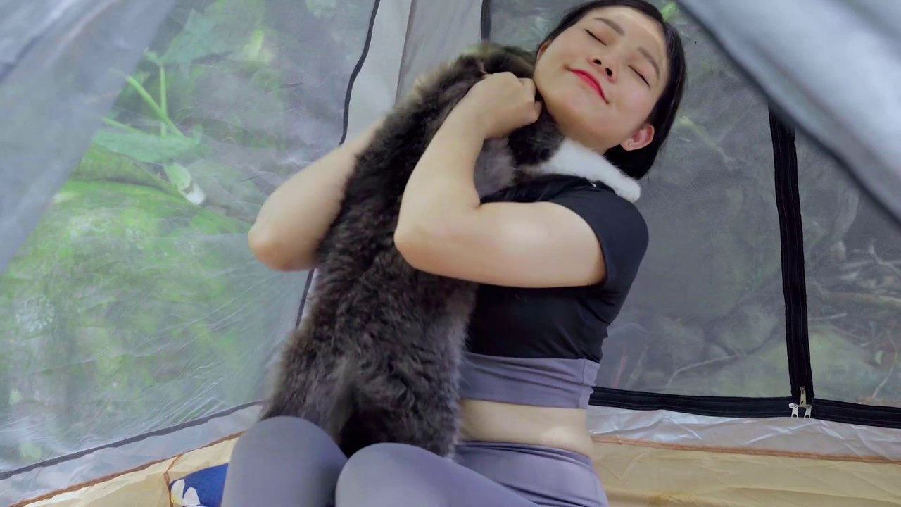 Relaxing Solo Camping In Rain Forest, Lying In Cozy Tent And Cooking By The Stream
