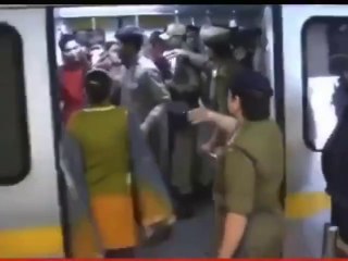 Officers slap Men who are on a female only train in India