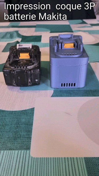 Impression 3D d'une coque de batterie Makita