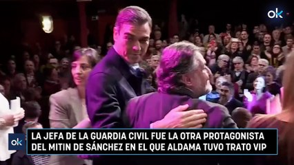 La jefa de la Guardia Civil fue la otra protagonista del mitin de Sánchez en el que Aldama tuvo trato VIP