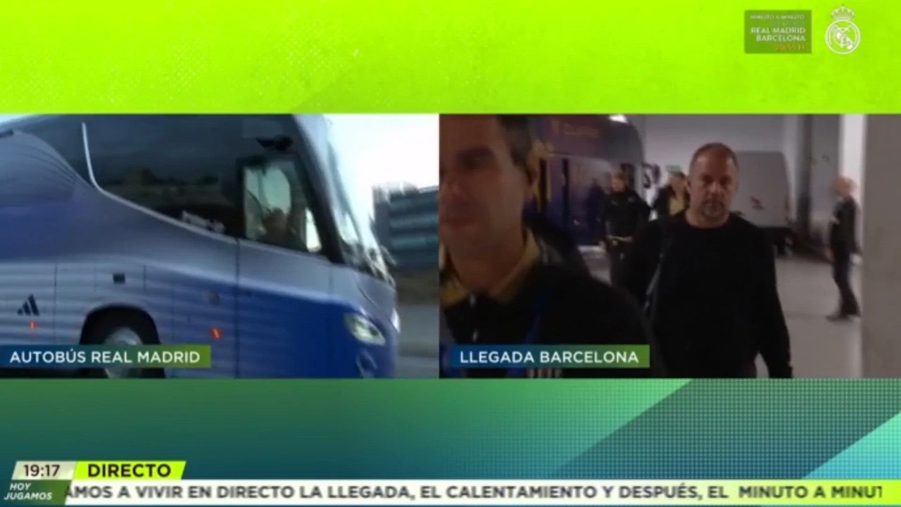 La llegada al Bernabéu de los jugadores del FC Barcelona