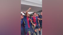 Barcelona's joyful eruption in Bernabeu locker room after 4-0 triumph over Real Madrid!