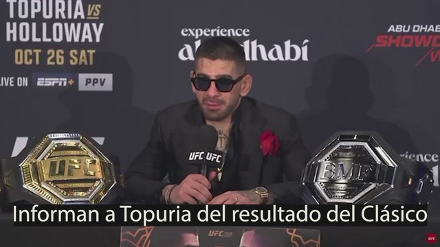 La reacción de Topuria que le salió del alma cuando le informan que el Madrid ha perdido 0-4 el Clásico