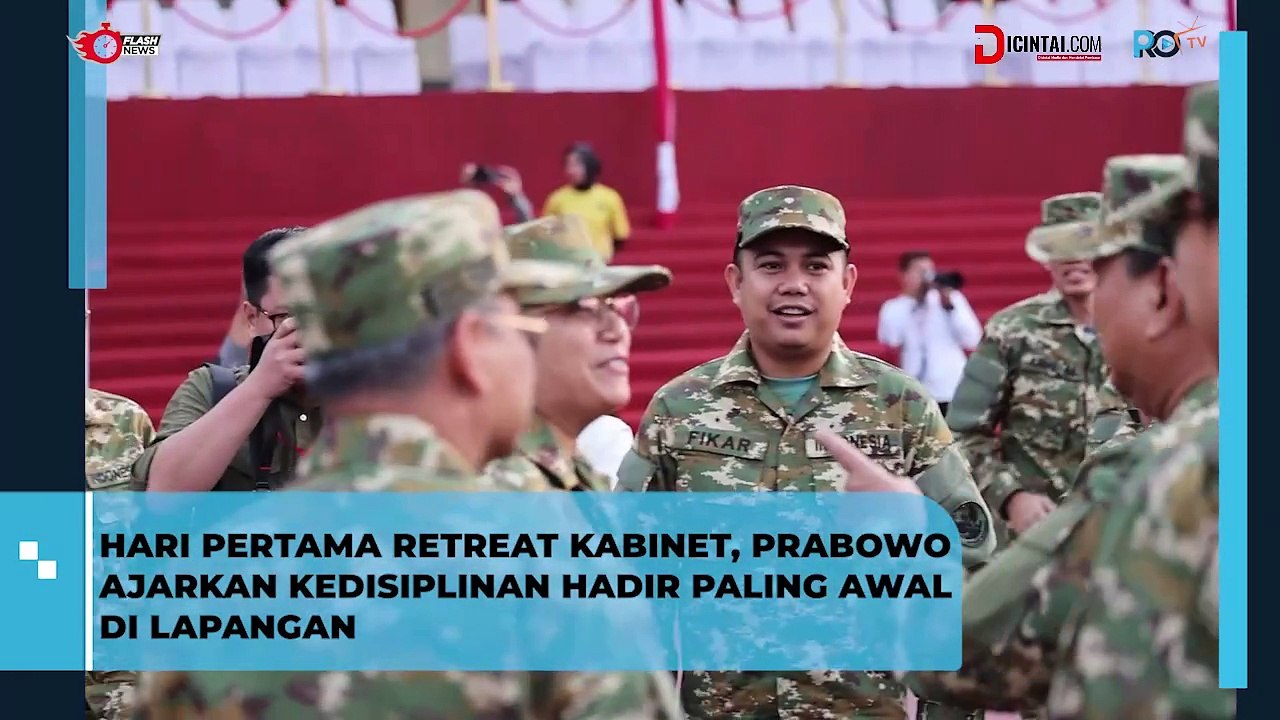 Prabowo Hadir Paling Awal di Hari Pertama Retreat Kabinet, Teladankan Kedisiplinan