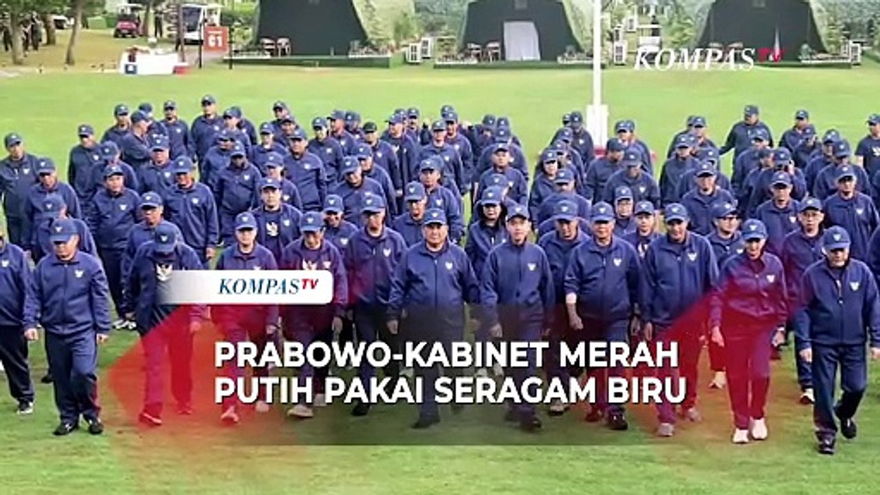 Potret Presiden Prabowo-Kabinet Merah Putih Berseragam Biru saat Hari Terakhir Pembekalan di Akmil