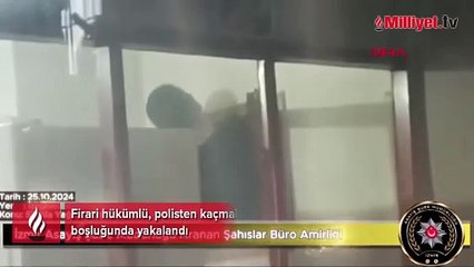 Firari hükümlü, polisten kaçmak için girdiği aydınlatma boşluğunda yakalandı