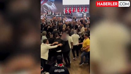 Beşiktaş Genel Kurulu'nda büyük kavga! Eski ve yeni başkanının destekçileri birbirine girdi