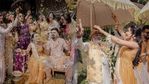 Surbhi Jyoti Sumit Suri Haldi Ceremony Dance Inside Celebration, Jungle Theme Marriage | Boldsky