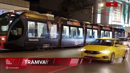 Bursa'da tramvay yoluna park eden sürücü seferleri aksattı