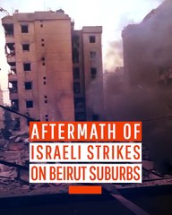 Aftermath of  israeli Strikes on Beirut Suburbs