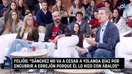 Feijóo: "Sánchez no va a cesar a Yolanda Díaz por encubrir a Errejón porque él lo hizo con Ábalos"