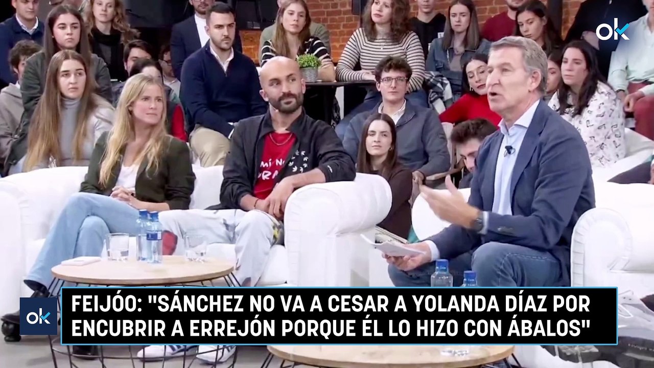 Feijóo: "Sánchez no va a cesar a Yolanda Díaz por encubrir a Errejón porque él lo hizo con Ábalos"