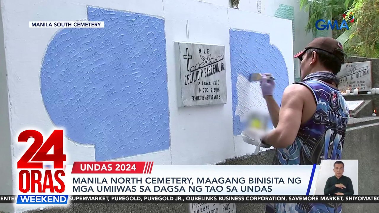 Mga naglinis ng mga puntod sa Manila South Cemetery, sinamantala ang maaraw na panahon; ilang nitso, lubog pa rin sa baha | 24 Oras Weekend