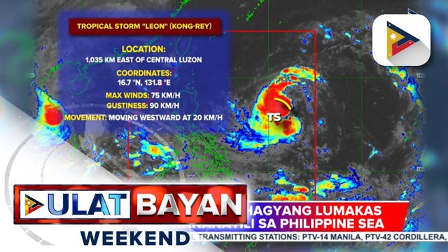 Bagyong #LeonPH, bahagyang lumakas habang nananatili sa Philippine sea