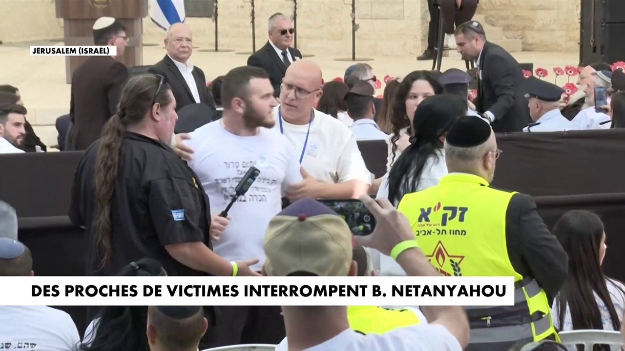 7-Octobre : des proches de victimes interrompent Benjamin Netanyahou lors d'un discours de commémoration