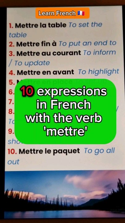 10 expressions in French with the verb 'mettre'  | Learn French with Moh and Alain 