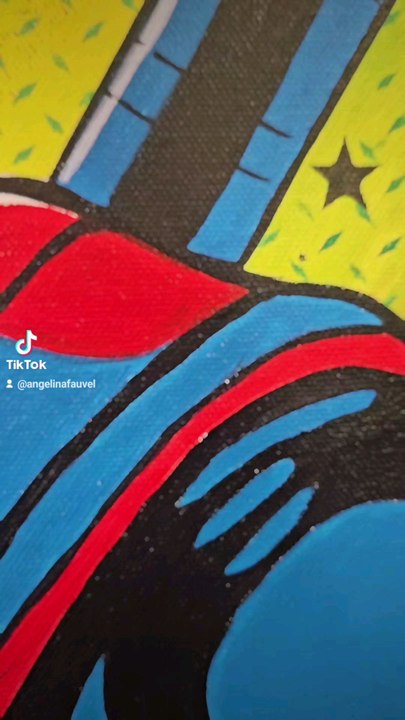 Abstrait figuratif, un mélange que j'adore faire à l'acrylique. #art #peinture #abstrait #figuratif #acrylique ️