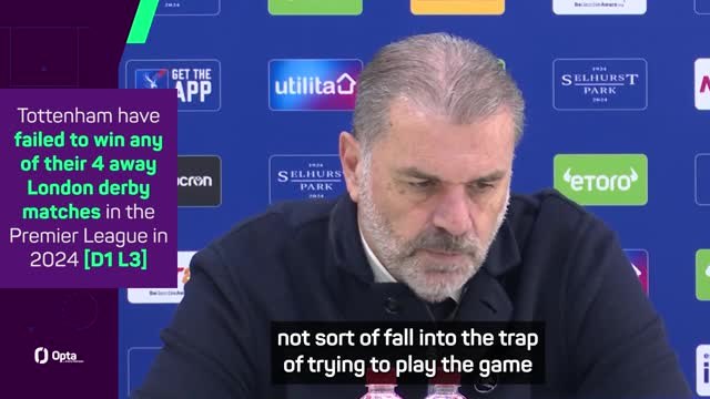 Postecoglou calls for players to ‘be clear-headed’ after Palace defeat