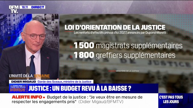 Budget du ministère de la Justice: Je souhaite que la rallonge permette de respecter les engagements , affirme Didier Migaud