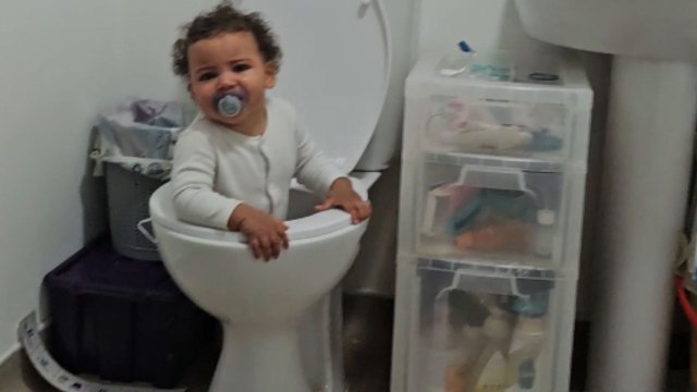 Unexpected plunge: Child safely extricates from toilet after climbing mishap