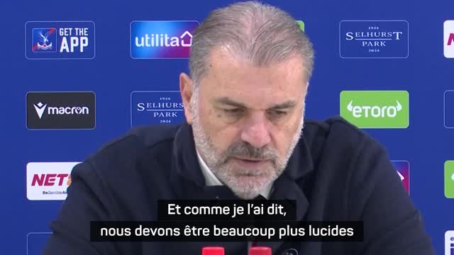 Tottenham - Postecoglou appelle ses joueurs à être plus lucides après la défaite face à Palace