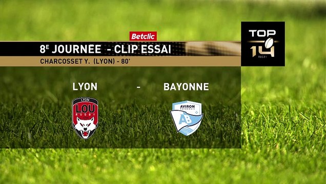 TOP 14 - Essai de Yanis CHARCOSSET (AB) - LOU Rugby - Aviron Bayonnais