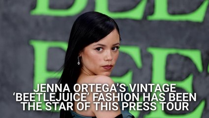We Don’t Know If We're More Obsessed With Jenna Ortega’s Old Hollywood Corset Look Or The Fact She Fully Beetlejuiced Out In A Nod To Michael Keaton In The OG Film
