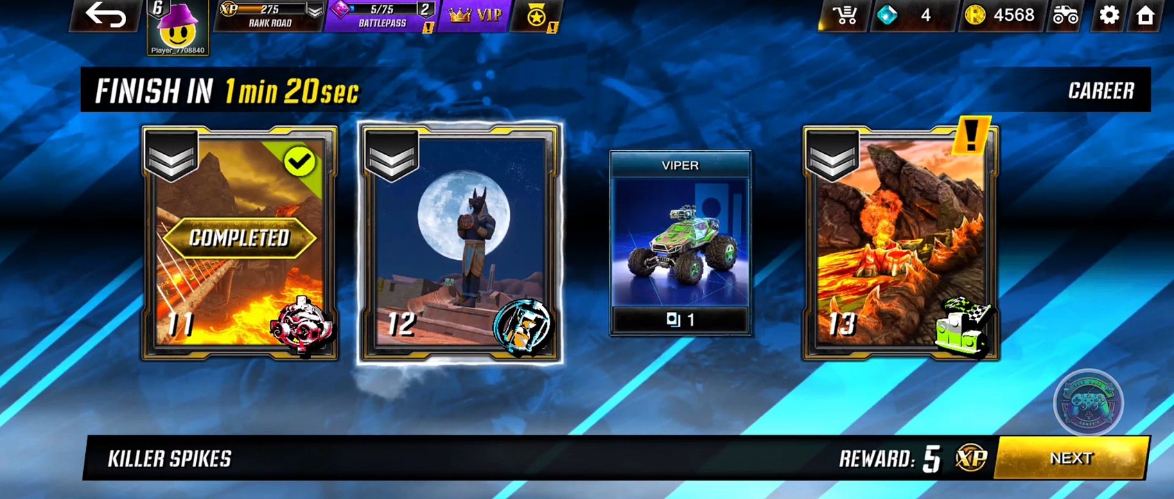 Destroy enemies with  Event Viper Time Attack Rocket Arena Car Extreme