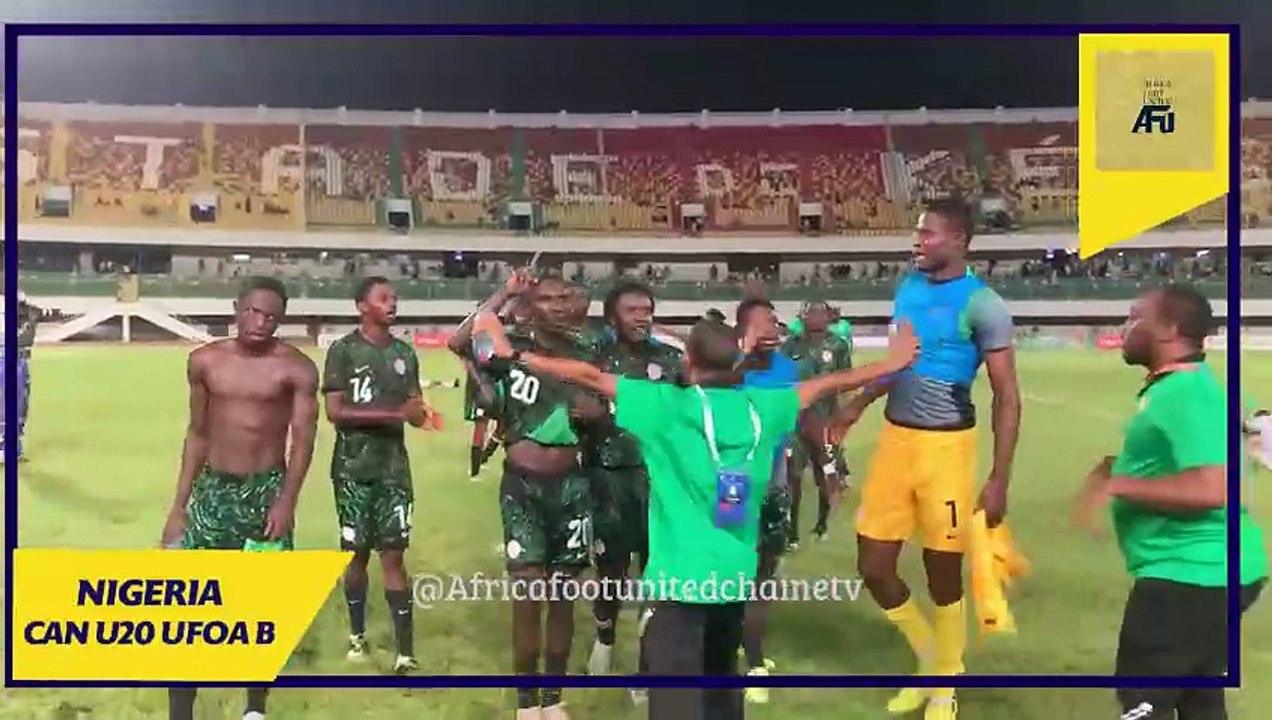 TOURNOI QUALIFICATIF CAN 20 UFOAB Lomé 2024   Deuxième Demi-finale   La joie des joueurs Nigerians  ici au stade Kegué de Lomé après leur qualification pour la prochaine CAN U20 