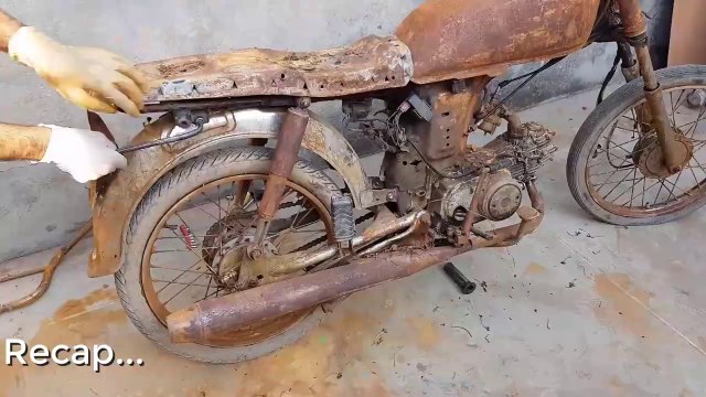 Restoration Abandoned Bike Honda 70cc 4 Stroke Finalization _ 4(720P_HD) #entertainment
