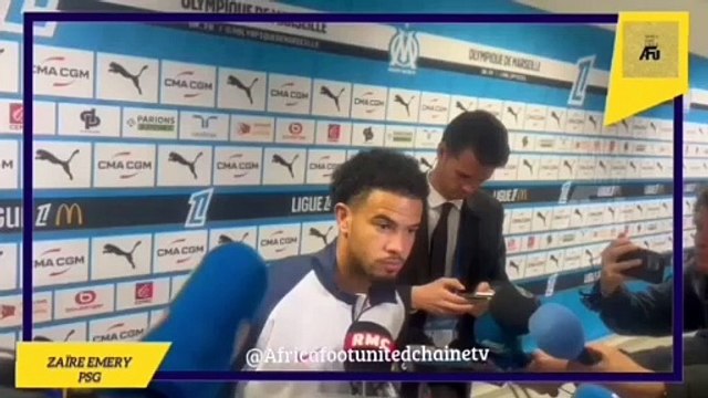 #LIGUE1 #OM ⚪#PSG : Réaction de Warren Zaire-Emery en zone mixte après la balade parisienne au Stade ️ Vélodrome ce soir !