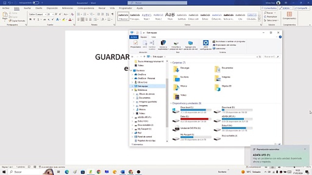 ✍ Cómo GUARDAR un DOCUMENTO WORD en una MEMORIA USB FÁCIL y RÁPIDO 2024