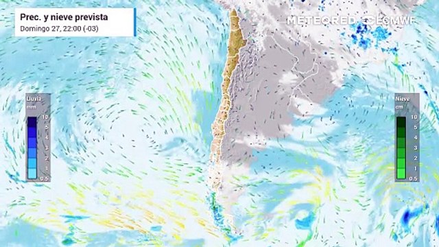Las precipitaciones podrían llegar a la zona central de Chile esta semana