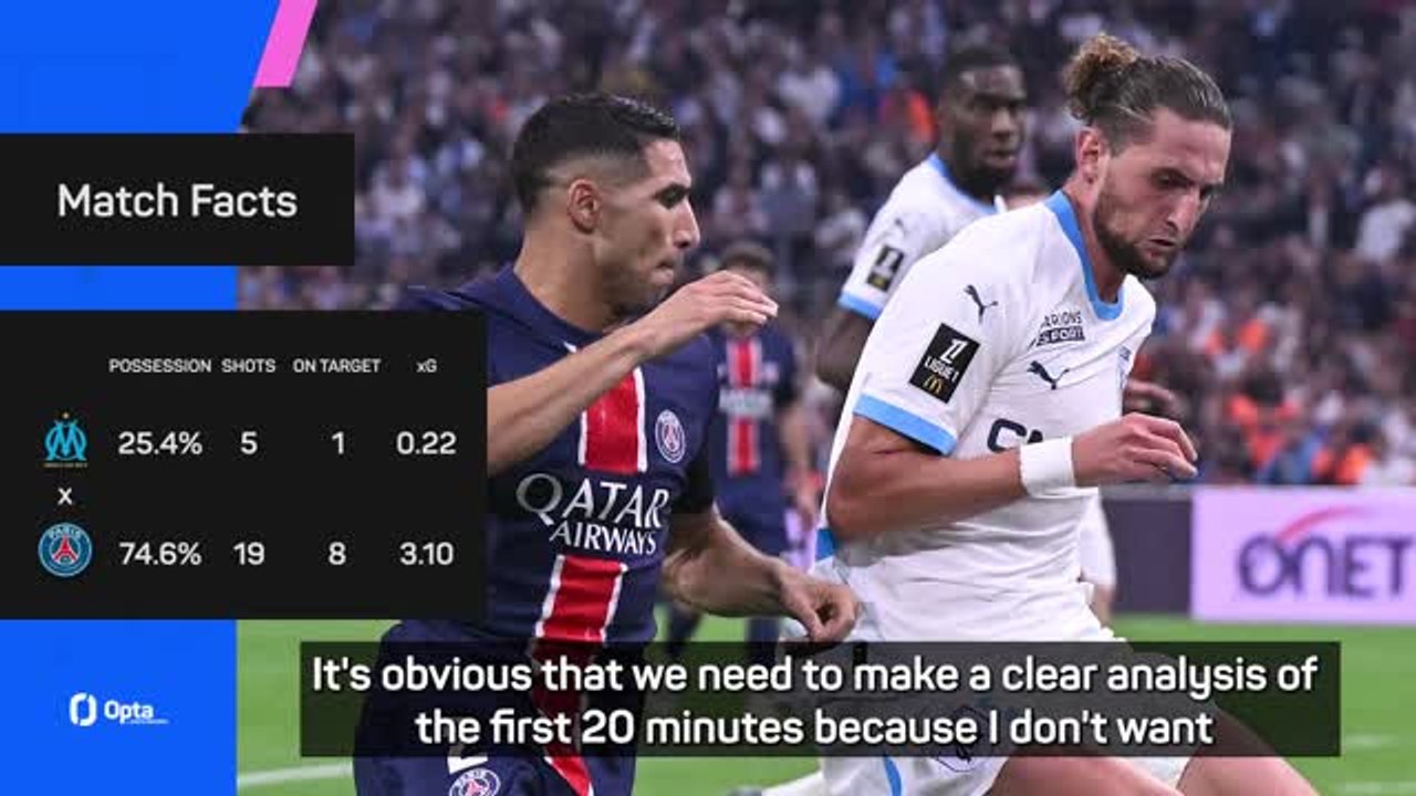 De Zerbi says Marseille lacked "courage and personality" in PSG loss