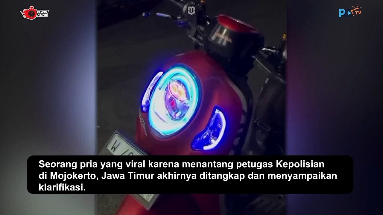 Seorang pria yang viral karena menantang petugas Kepolisian di Mojokerto, Jawa Timur akhirnya ditangkap dan menyampaikan klarifikasi.