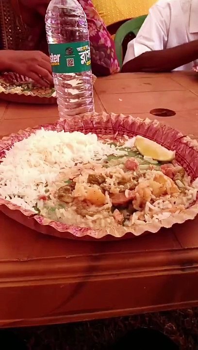 Arrangement  of lunch at Durga Puja 2024.