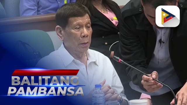 Ex-pres. Duterte, humarap sa pagdinig ng senado hinggil sa ‘War on Drugs’ sa ilalim ng kanyang administrasyon