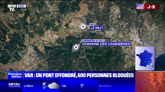 Var: 600 personnes bloquées après l'effondrement d'un pont lors des inondations