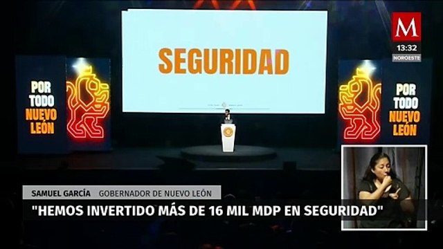 Samuel García destaca estrategia de seguridad de Nuevo León en tercer informe