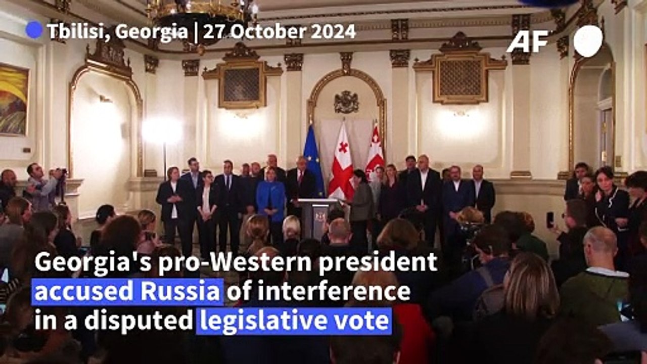 Georgian President denounces election results, accuses Russia of interference