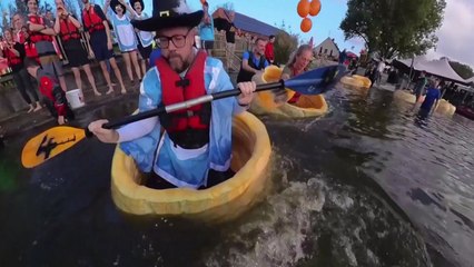 호박 타고 "영차~영차~"...벨기에서 열린 특별한 레이스 [앵커리포트] / YTN