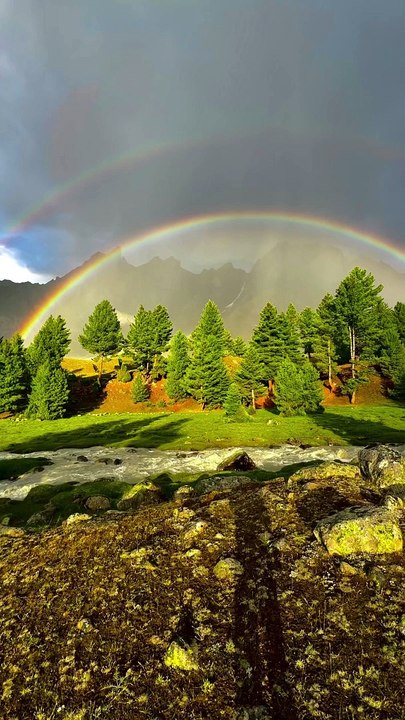 Beautyful nature with rainbow  rainbow view || Amazing rainbow scenic scene || Beauty of nature || amit parmar