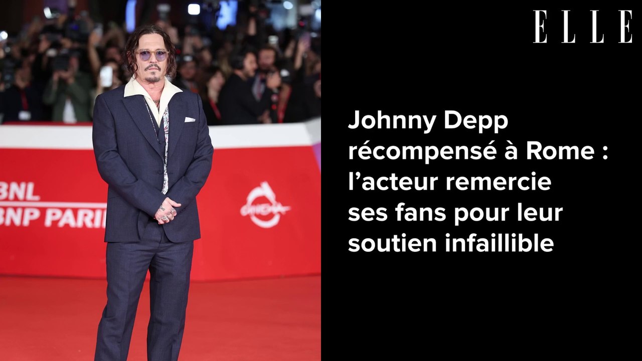 Johnny Depp récompensé à Rome : l’acteur remercie ses fans pour leur soutien infaillible