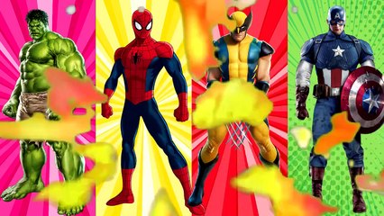 SUPERHERO COLOR DANCE CHALLENGE Hulk vs SpiderMan vs Wolverine vs Captain America