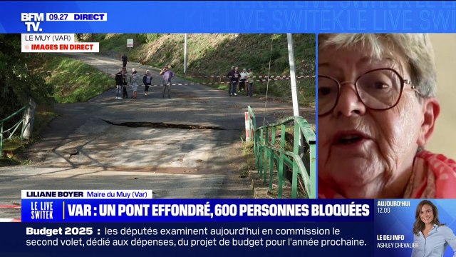 Liliane Boyer (maire du Muy dans le Var), sur le pont effondré: Le temps va être long pour les personnes bloquées car il y aura un pont à reconstruire