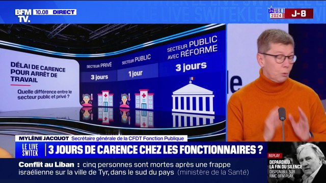 Hausse du délai de carence chez les fonctionnaires: de la colère et de la sidération , réagit Mylène Jacquot (CFDT Fonction Publique)