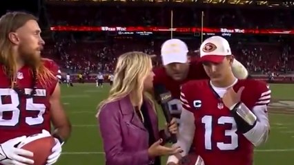 Nick Bosa crashed the SNF postgame interview wearing a MAGA hat