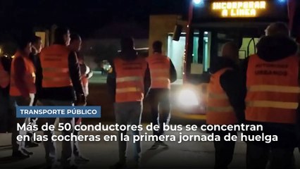 Más de 50 conductores de bus urbano en Burgos se concentran en las cocheras en la primera jornada de huelga