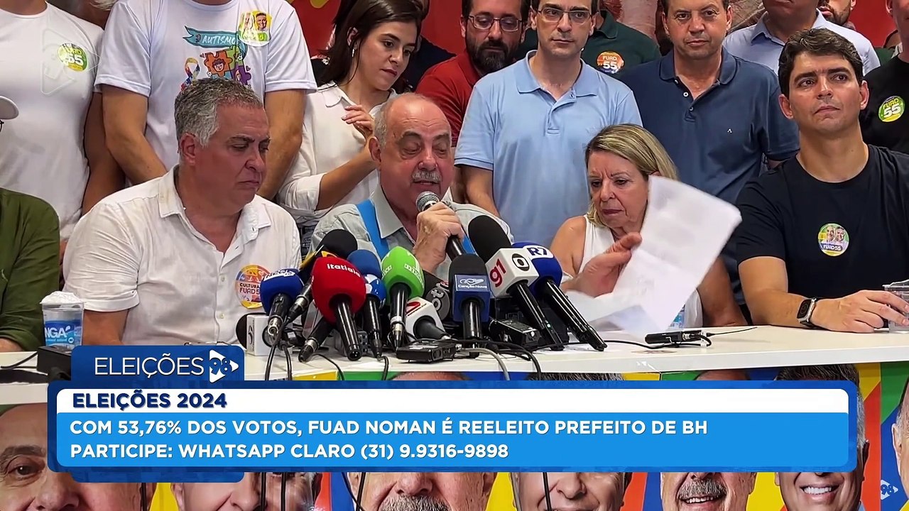 ELEIÇÕES 2024 | Pronunciamento da vitória: Fuad Noman é reeleito prefeito de BH